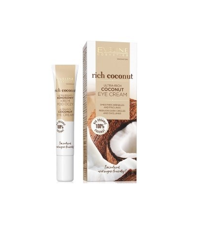 Eveline Rich Coconut Крем для кожи вокруг глаз богатый питательный кокосовый, 20мл
