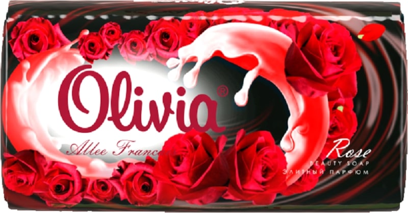 Мыло туалетное твердое OLIVIA Allee Francais Роза, 90гр.
