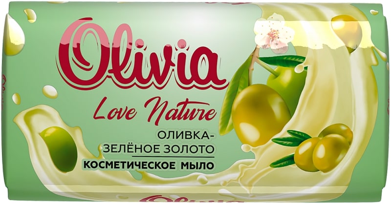 Мыло туалетное твердое OLIVIA "Love Nature" Оливка Зелёное золото, 140 грамм