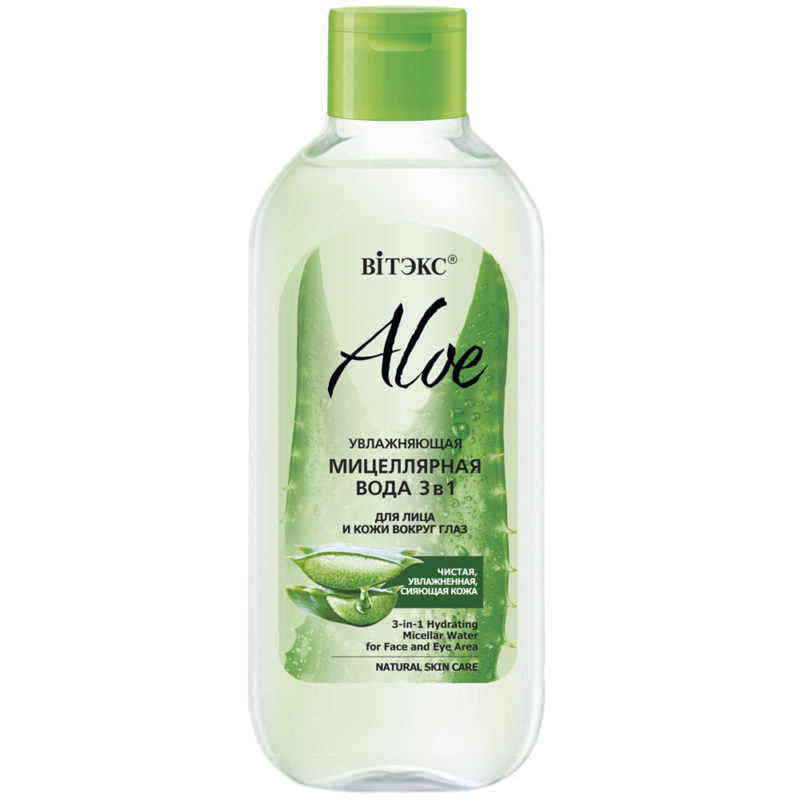 Витэкс Aloe 97% Мицеллярная вода увлажняющая 3в1 для лица и кожи вокруг глаз, 400мл