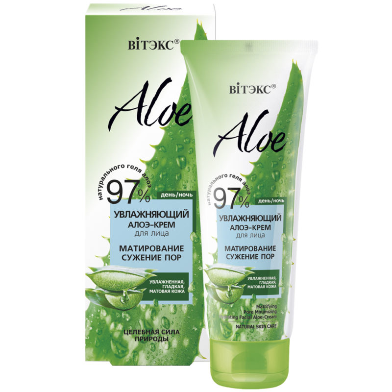 Витэкс Aloe 97% Алоэ-крем увлажняющий для лица "Матирование. Сужение пор", 50мл