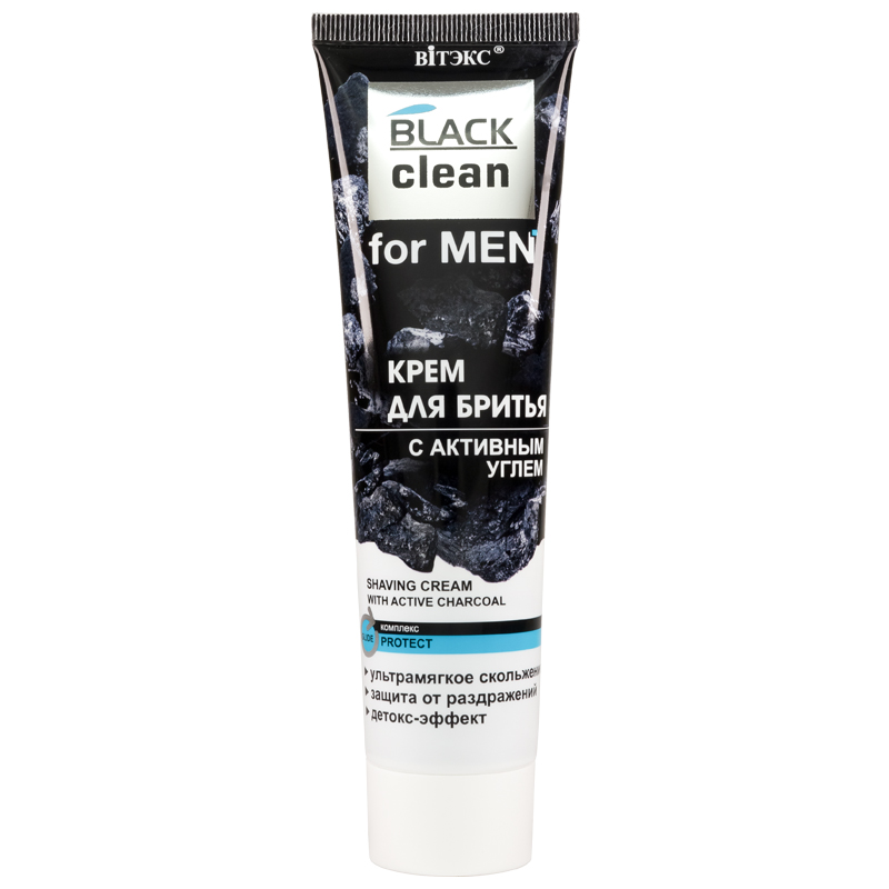 Витэкс FOR MEN Black Clean Крем для бритья с активным углем, 100мл