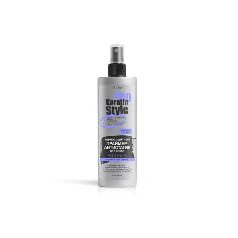 Витэкс KERATIN PRO Style Праймер-антистатик для волос Термозащитный, 200мл