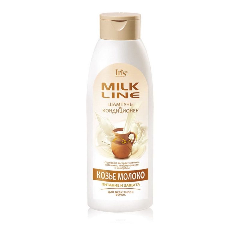 Iris "Milk Line" Шампунь-кондиционер для волос 500мл "Козье молоко" питательный для всех типов волос