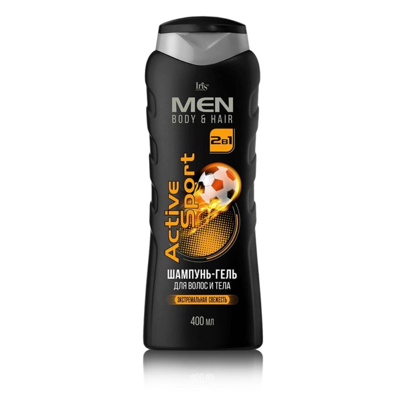 Iris MEN Шампунь-гель для волос и тела "Active Sport", 400мл.