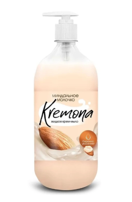 KREMONA Жидкое мыло "Миндальное молочко" 1000 мл с дозатором