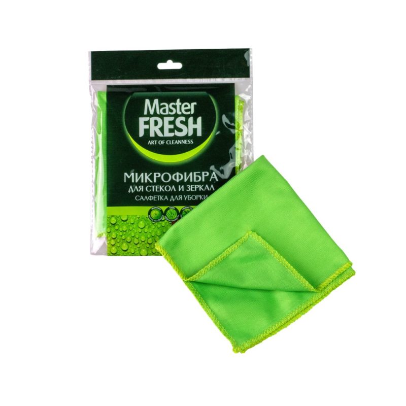 Master FRESH Салфетка для стекол и зеркал, микрофибра 30х30см (1шт)