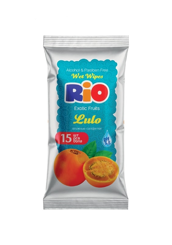 RIO Салфетки влажные 15 шт. Фрукты "Exotic Fruits"