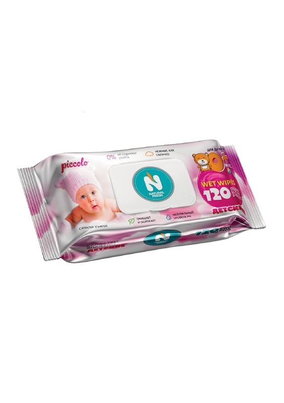 NATURAL FRESH Салфетки влажные. Детские 120 шт PINK