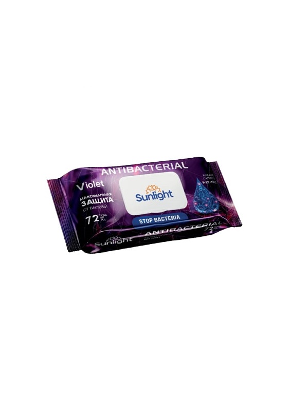 SUNLIGHT Салфетки влажные 72 шт Antibacterial