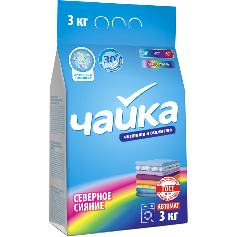 Сонца ЧАЙКА 3кг средство для стирки Северное сияние для цветного. Автомат