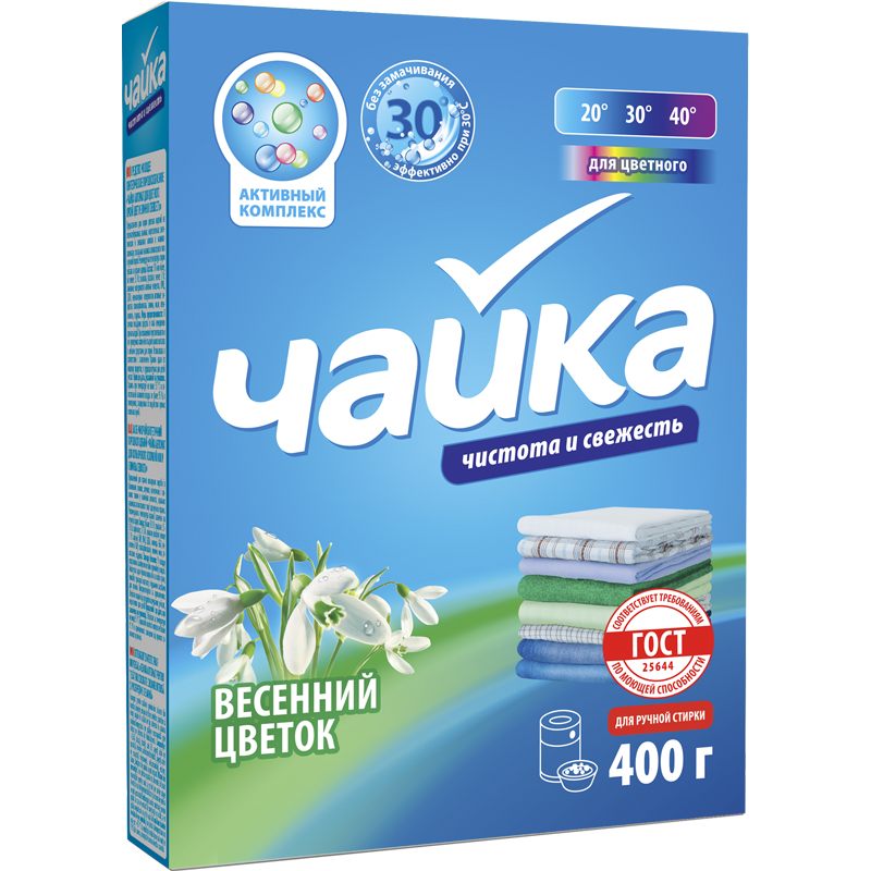 Сонца ЧАЙКА 400г. средство для стирки Весенний цветок для цветного. Ручная стирка