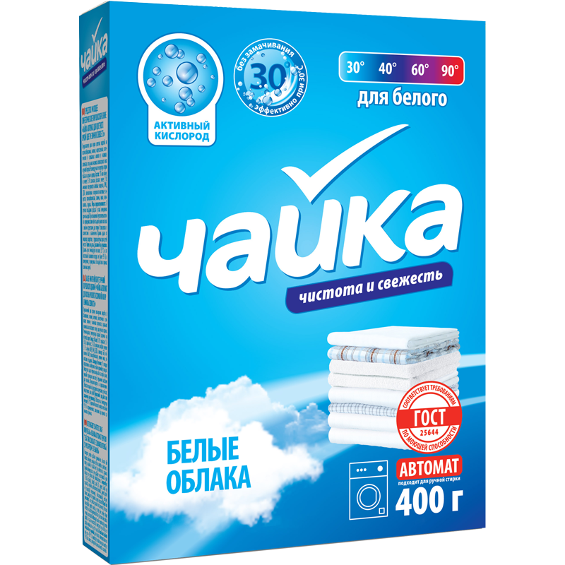 Сонца ЧАЙКА 400г. средство для стирки Белые облака для белого. Автомат