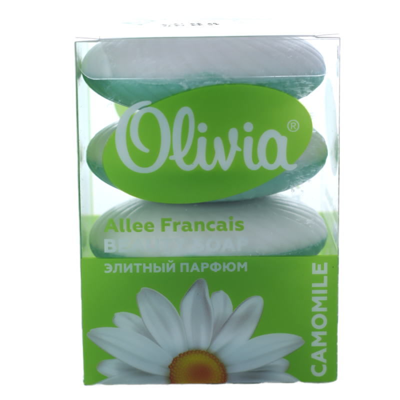 Мыло туалетное твердая упаковка по 4 штуки 'OLIVIA' CAMOMILE, 420 грамм