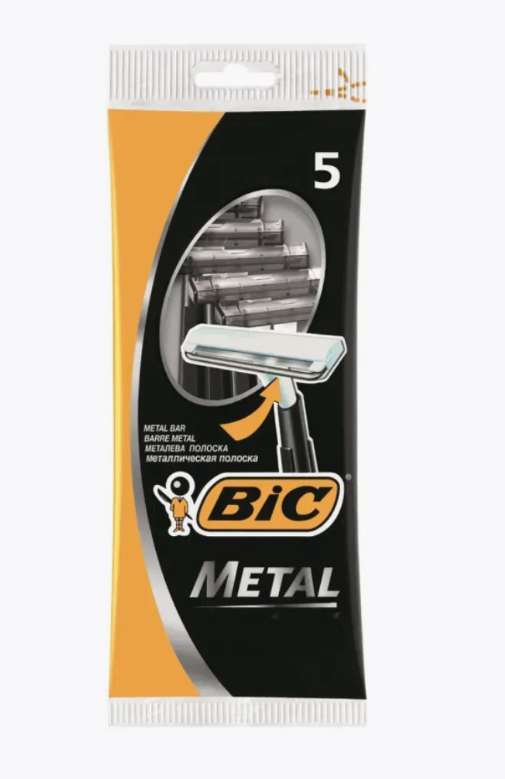 Bic Metal с защитной металл полосой 1лезвие (пакет 5шт)