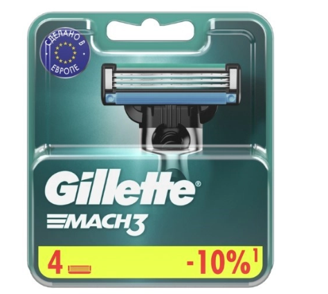 Gillette Mach3 кассеты 4шт
