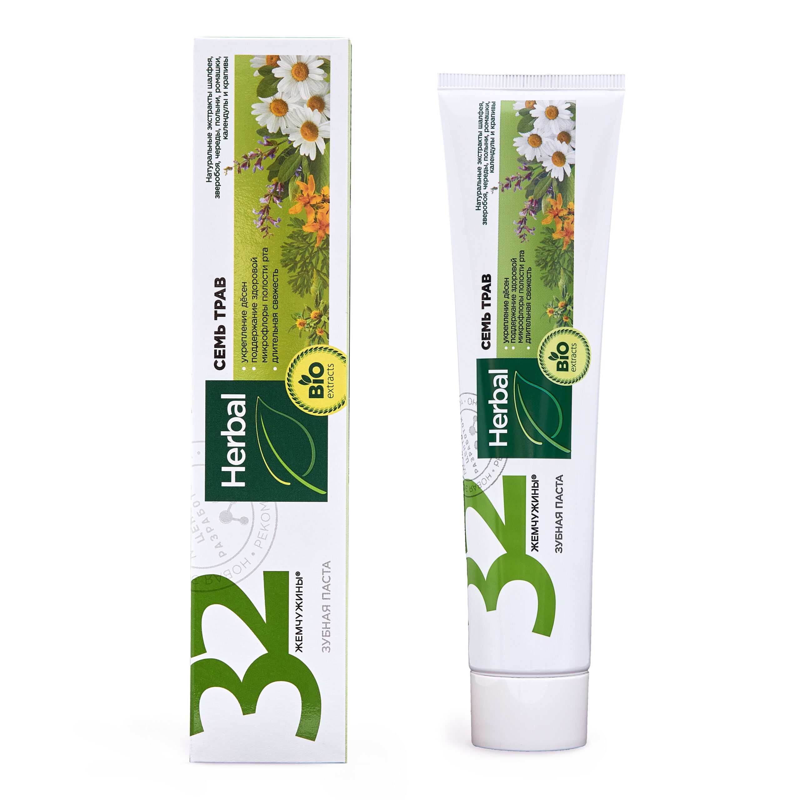 МОДУМ 32 ЖЕМЧ.HERBAL Зубная паста Семь трав, 150 г.