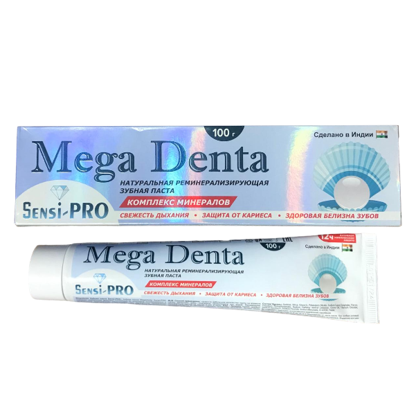 Mega Denta Зубная паста Комплекс минералов Senci-PRO натуральная реминерализирующая, 100г.