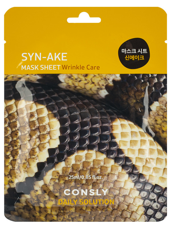 CONSLY Daily Solution Маска для лица с пептидом Syn-ake, тканевая, 25мл