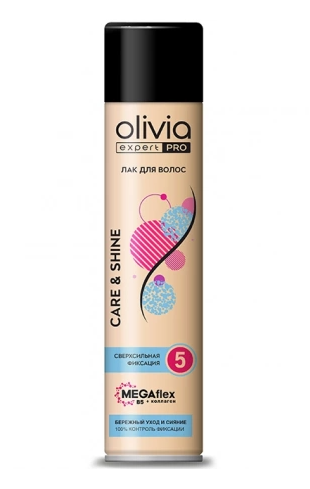 OLIVIA expert PRO Лак для волос «Care&shine» сверхсильная фиксация 300мл