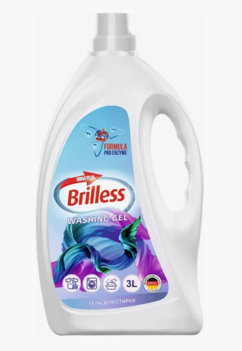 Brilless Средство для стирки 3л Universal Pro Enzime, Концентрат 3в1