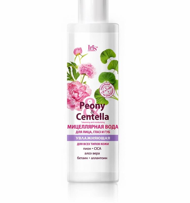 Iris Peony & Centella Мицеллярная вода для лица, глаз и губ увлажняющая, 250 мл