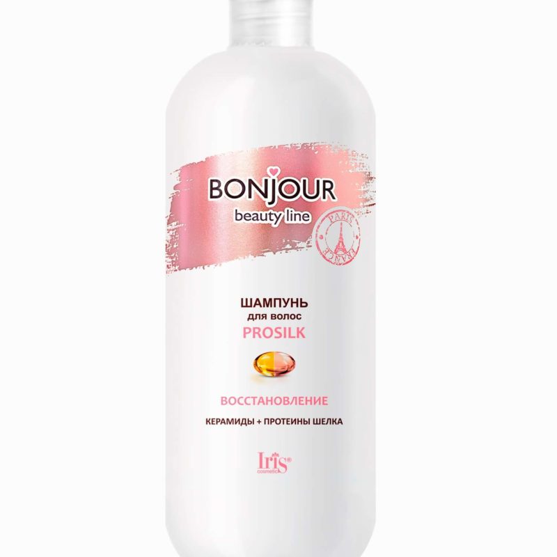 Iris "BONJOUR beauty line" Шампунь для волос PROSILК восстановление, 500мл