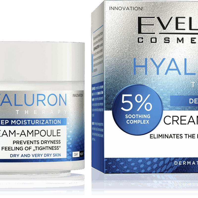 Eveline Крем-ампула HYALURON THERAPY с гиалуроновой кислотой для сухой и очень сухой кожи, 50мл
