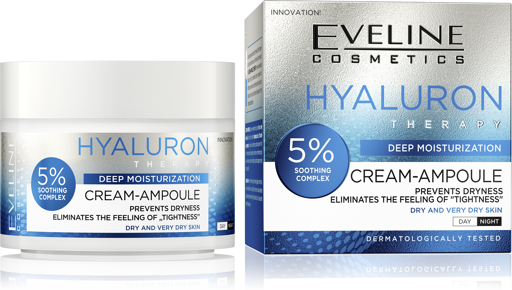 Eveline Крем-ампула HYALURON THERAPY с гиалуроновой кислотой для сухой и очень сухой кожи, 50мл