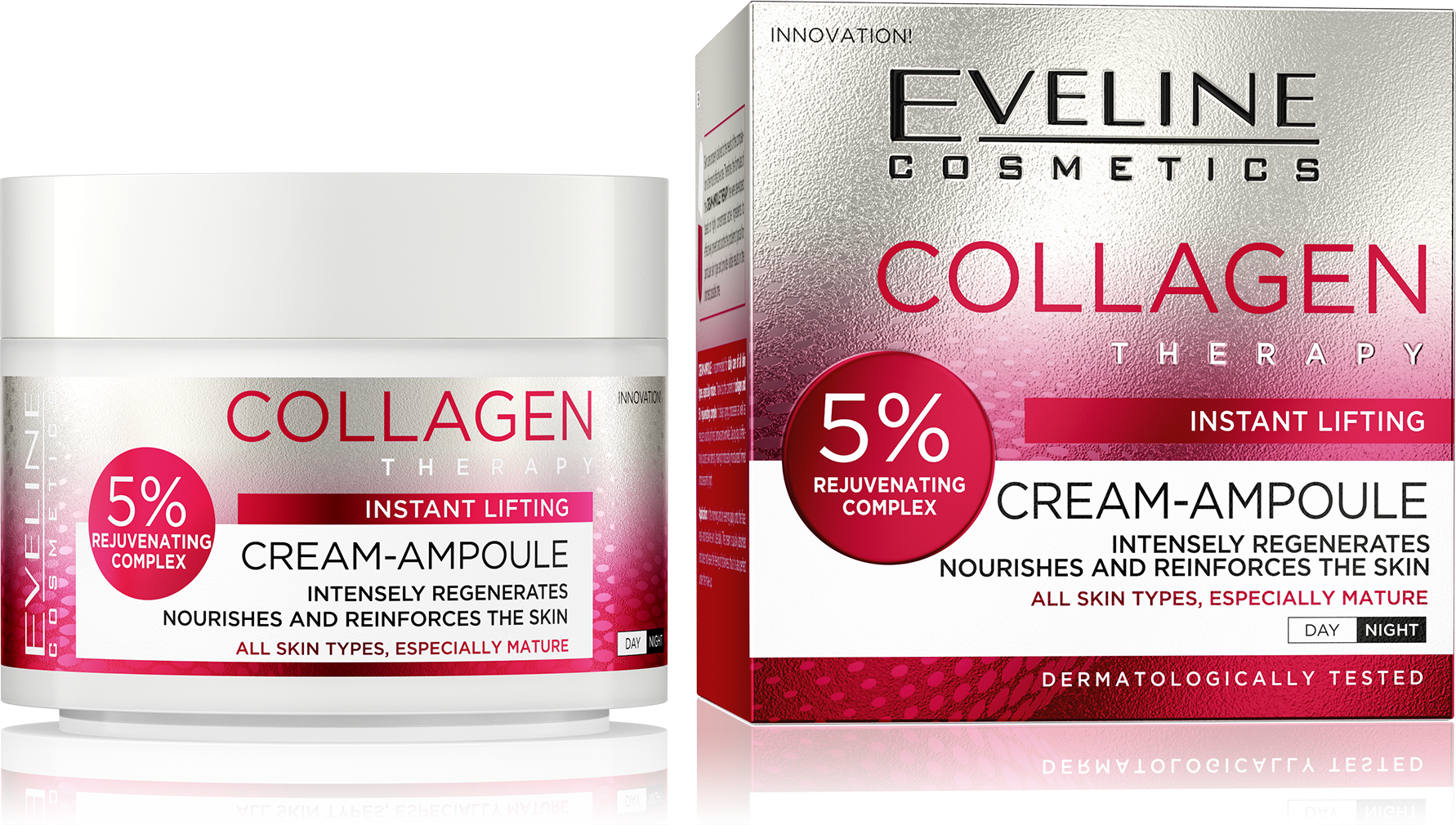 Eveline Крем-ампула COLLAGEN THERAPY с коллагеном для всех типов кожи, день/ночь, 50мл