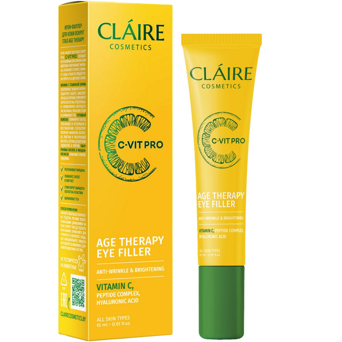 CLAIRE C-VIT PRO Крем-филлер для кожи вокруг глаз AGE THERAPY 15мл
