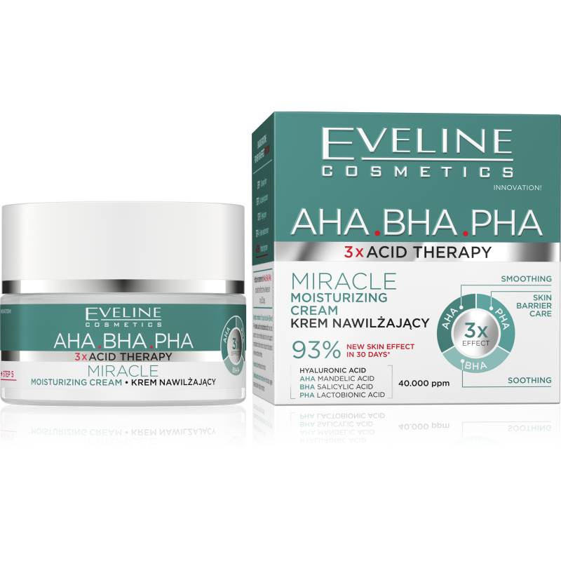 Eveline AHA.BHA.PHA 3x ACID THERAPY Крем для лица увлажняющий, 50мл