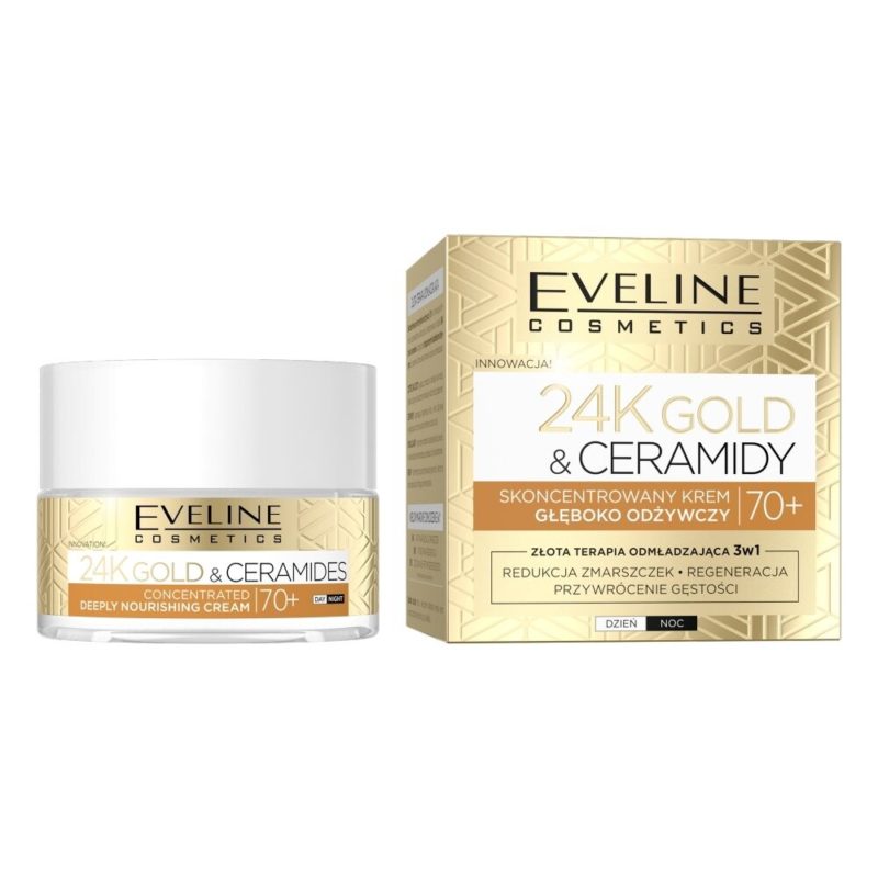 Eveline 24K Gold&CERAMIDES 70+ Крем для лица Глубоко питательный 50мл