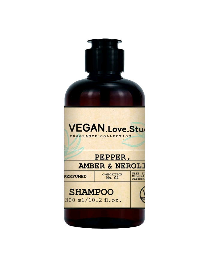 VEGAN Love Studio Парфюмированный шампунь для волос Pepper, Amber, Neroli 300мл