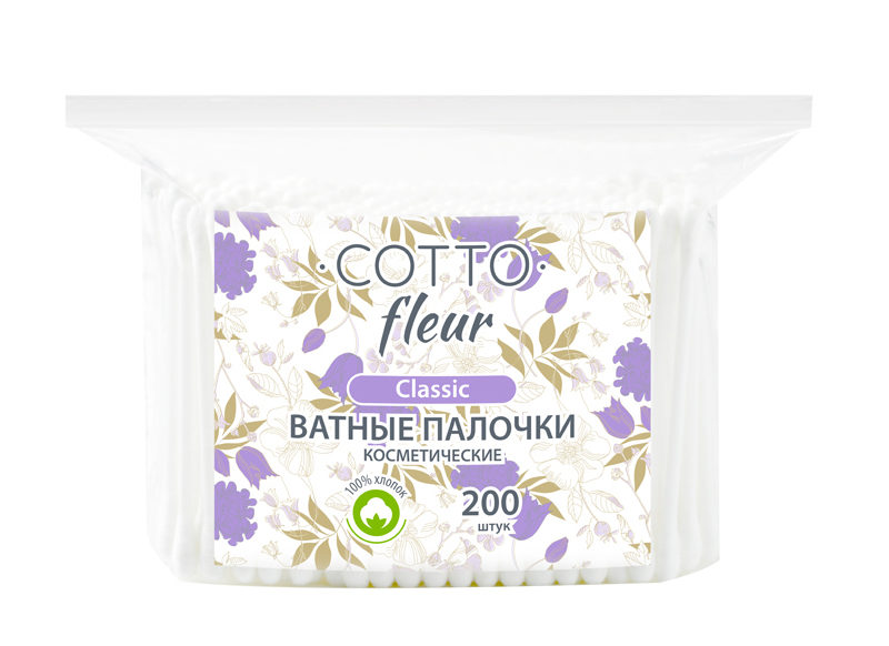 Cotto Fleur classic Ватные палочки  200шт пакет